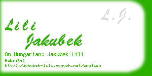 lili jakubek business card